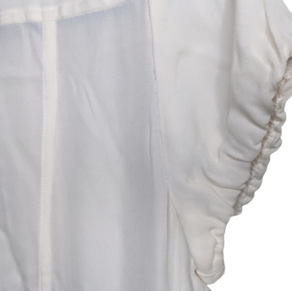 BCBGMaxAzria Cream Ruffle Button-Down Dress S 🤍✨ - Picture 11 of 16